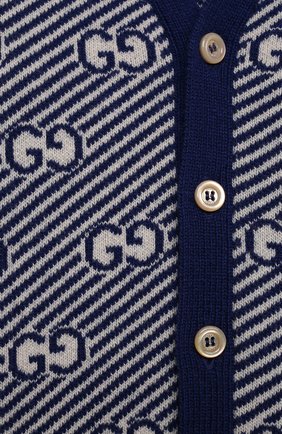 Детский шерстяной кардиган GUCCI синего цвета по цене 37400 руб., арт. 638327/XKBNH | Фото 3 Детский шерстяной кардиган GUCCI синего цвета, арт. 638327/XKBNH | Фото 3