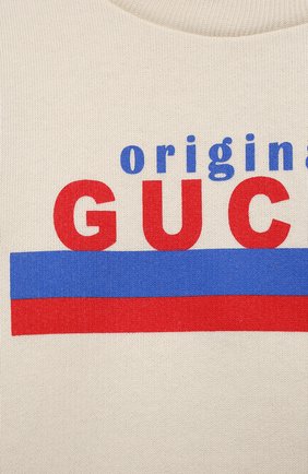 Детский хлопковый свитшот GUCCI белого цвета по цене 17500 руб., арт. 629430/XJC7C | Фото 3 Детский хлопковый свитшот GUCCI белого цвета, арт. 629430/XJC7C | Фото 3