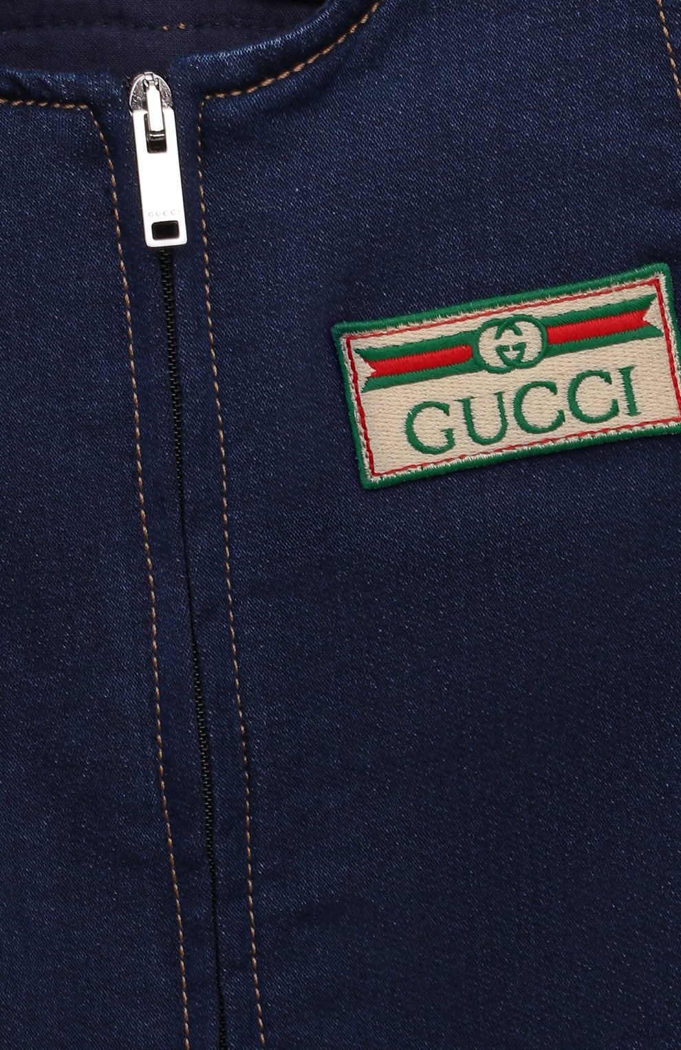 Детский хлопковый комбинезон GUCCI синего цвета по цене 28500 руб., арт. 512218/XJCR4 | Фото 3 Детский хлопковый комбинезон GUCCI синего цвета, арт. 512218/XJCR4 | Фото 3