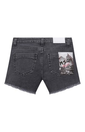 Детские джинсовые шорты MSGM KIDS темно-серого цвета по цене 11900 руб., арт. MS026813 | Фото 2 Детские джинсовые шорты MSGM KIDS темно-серого цвета, арт. MS026813 | Фото 2