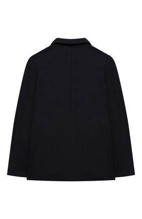 Детский двубортный пиджак EMPORIO ARMANI темно-синего цвета по цене 36150 руб., арт. 3K4GQ9/4JJFZ | Фото 2 Детский двубортный пиджак EMPORIO ARMANI темно-синего цвета, арт. 3K4GQ9/4JJFZ | Фото 2 (Материал внешний: Синтетический материал, Хлопок; Рукава: Длинные; Материал подклада: Синтетический материал; Кросс-КТ: пиджак; Региональные ограничения белый список (Axapta Mercury): RU; Ростовка одежда: 10 - 11 лет | 140 - 146см, 13 - 15 лет | 158 см, 16 лет | 164 см, 4 года | 104 см, 5 лет | 110 см, 6 лет | 116 см, 7 лет | 122 см, 8 лет | 128 см, 9 лет | 134 см)