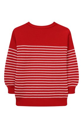 Детский хлопковый пуловер EMPORIO ARMANI красного цвета по цене 13600 руб., арт. 3K4M56/4M19Z | Фото 2 Детский хлопковый пуловер EMPORIO ARMANI красного цвета, арт. 3K4M56/4M19Z | Фото 2