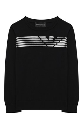Детский пуловер из вискозы EMPORIO ARMANI темно-синего цвета по цене 11350 руб., арт. 3K4M58/4MFPZ | Фото 1 Детский пуловер из вискозы EMPORIO ARMANI темно-синего цвета, арт. 3K4M58/4MFPZ | Фото 1