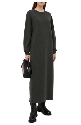Женское кашемировое платье EXTREME CASHMERE темно-зеленого цвета по цене 62200 руб., арт. 106/WEIRD | Фото 2 Женское кашемировое платье EXTREME CASHMERE темно-зеленого цвета, арт. 106/WEIRD | Фото 2