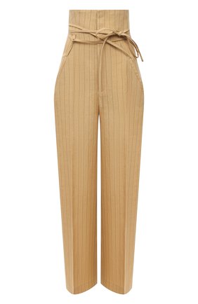 Женские льняные брюки JACQUEMUS бежевого цвета по цене 49950 руб., арт. 211PA05/112851 | Фото 1 Женские льняные брюки JACQUEMUS бежевого цвета, арт. 211PA05/112851 | Фото 1
