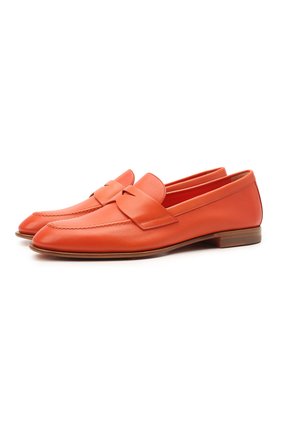 Женские кожаные пенни-лоферы SANTONI оранжевого цвета по цене 47000 руб., арт. WUSF57616HAFSLGAA50 | Фото 1 Женские кожаные пенни-лоферы SANTONI оранжевого цвета, арт. WUSF57616HAFSLGAA50 | Фото 1