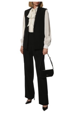 Женские шерстяные брюки SAINT LAURENT черного цвета по цене 93950 руб., арт. 634975/Y512W | Фото 2 Женские шерстяные брюки SAINT LAURENT черного цвета, арт. 634975/Y512W | Фото 2