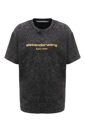 Женская хлопковая футболка ALEXANDER WANG темно-серого цвета по цене 25700 руб., арт. UCC1211030 | Фото 1 Женская хлопковая футболка ALEXANDER WANG темно-серого цвета, арт. UCC1211030 | Фото 1