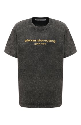 Женская хлопковая футболка DENIM X ALEXANDER WANG темно-серого цвета по цене 20650 руб., арт. UCC1211030 | Фото 1 Женская хлопковая футболка DENIM X ALEXANDER WANG темно-серого цвета, арт. UCC1211030 | Фото 1