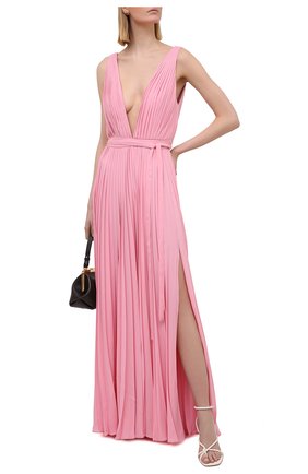 Женское шелковое платье VALENTINO розового цвета по цене 797500 руб., арт. VB3VDBK01MH | Фото 2 Женское шелковое платье VALENTINO розового цвета, арт. VB3VDBK01MH | Фото 2
