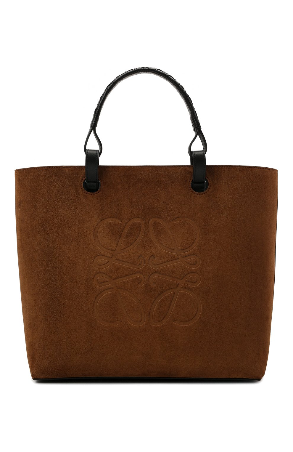 Женский сумка-тоут anagram LOEWE коричневого цвета, арт. A657T23X06 | Фото 1 (Сумки-технические: Сумки-шопперы; Размер: medium; Материал: Натуральная кожа, Натуральная замша)