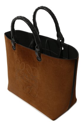 Женский сумка-тоут anagram LOEWE коричневого цвета, арт. A657T23X06 | Фото 5 (Сумки-технические: Сумки-шопперы; Размер: medium; Материал: Натуральная кожа, Натуральная замша)