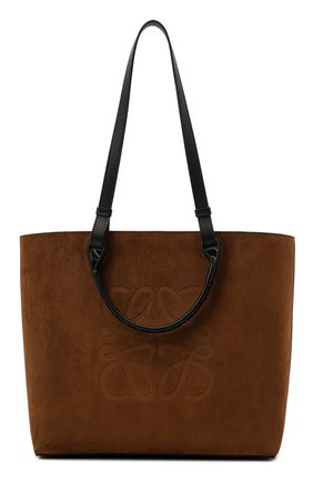 Женский сумка-тоут anagram LOEWE коричневого цвета, арт. A657T23X06 | Фото 6 (Сумки-технические: Сумки-шопперы; Размер: medium; Материал: Натуральная кожа, Натуральная замша)