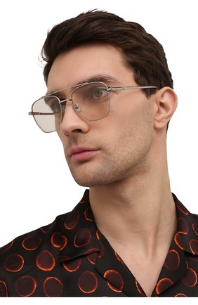 Мужские солнцезащитные очки BRIONI светло-бежевого цвета по цене 41350 руб., арт. 0DE400/P3ZAF | Фото 2 Мужские солнцезащитные очки BRIONI светло-бежевого цвета, арт. 0DE400/P3ZAF | Фото 2