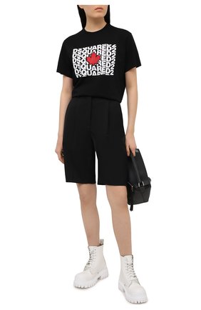 Женская хлопковая футболка DSQUARED2 черного цвета по цене 20650 руб., арт. S75GD0162/S23009 | Фото 2 Женская хлопковая футболка DSQUARED2 черного цвета, арт. S75GD0162/S23009 | Фото 2