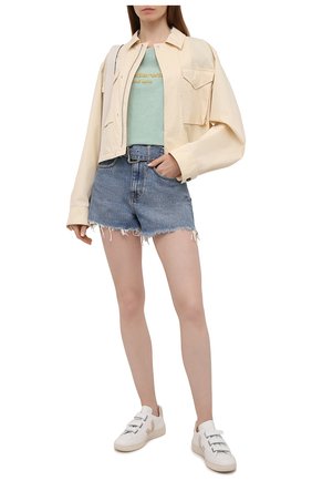 Женская хлопковая футболка ALEXANDER WANG голубого цвета по цене 25700 руб., арт. UCC1211030 | Фото 2 Женская хлопковая футболка ALEXANDER WANG голубого цвета, арт. UCC1211030 | Фото 2