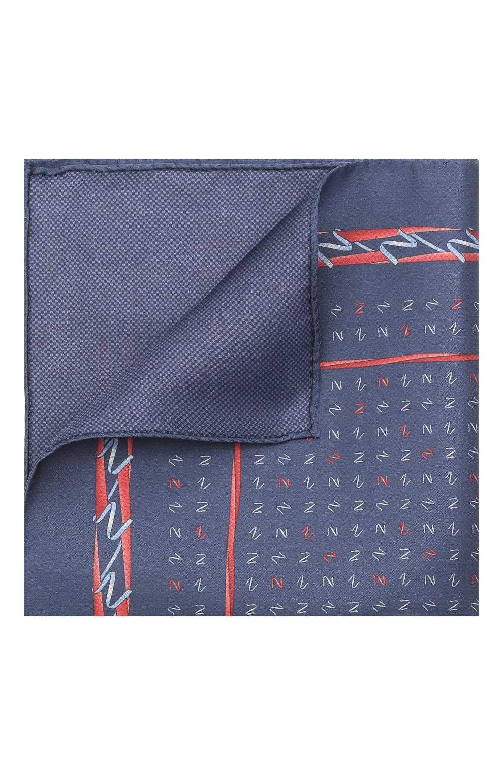 Мужской шелковый платок ZILLI темно-синего цвета, арт. 51609/HANDKERCHIEF | Фото 1
