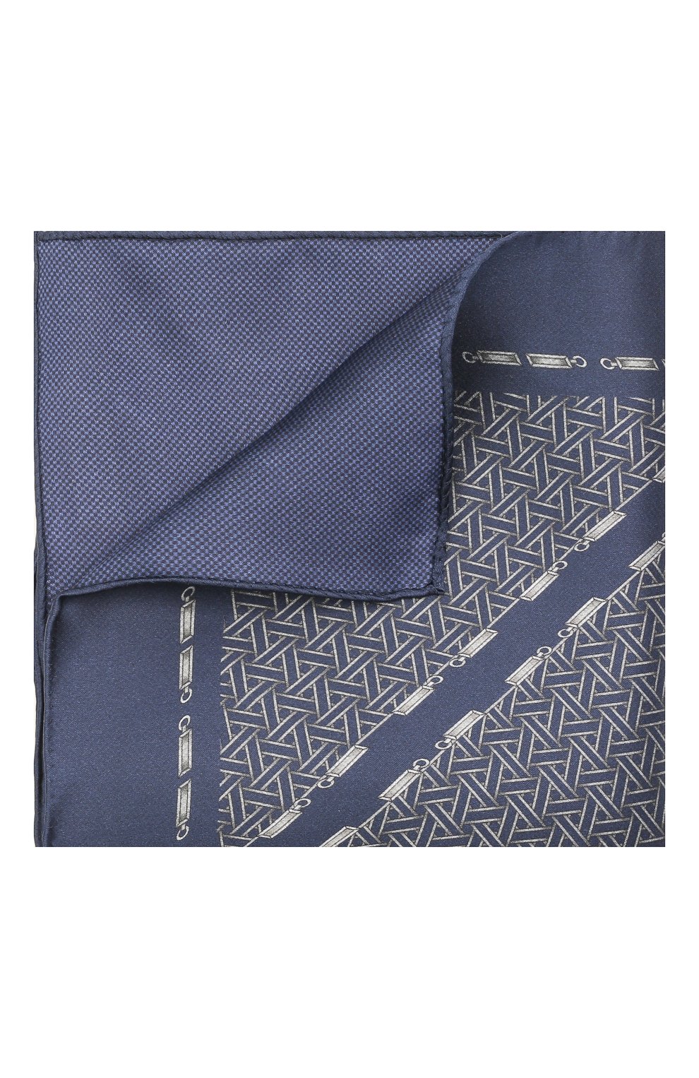 Мужской шелковый платок ZILLI синего цвета, арт. 51603/HANDKERCHIEF | Фото 1
