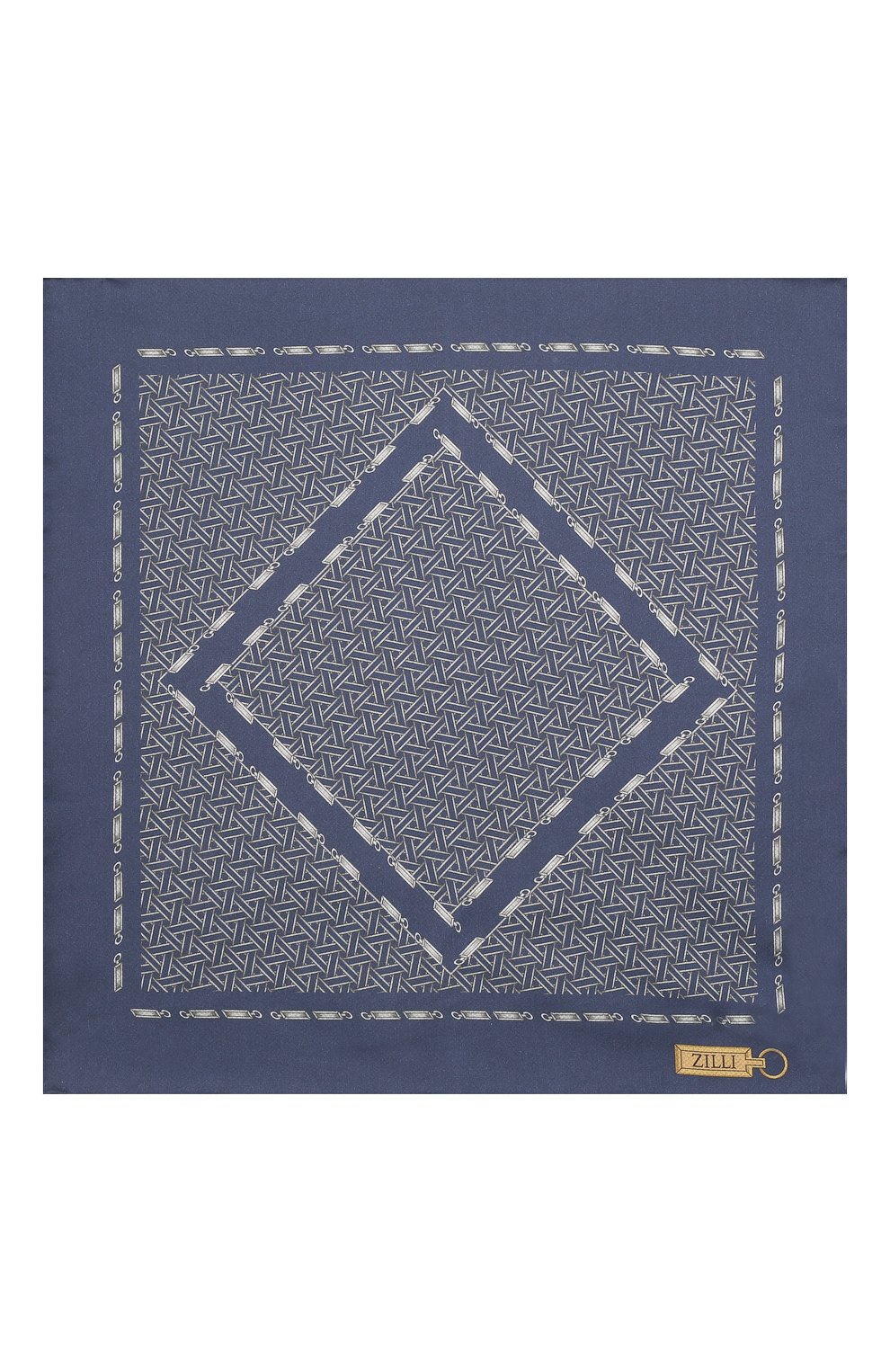 Мужской шелковый платок ZILLI синего цвета по цене 8640 руб., арт. 51603/HANDKERCHIEF | Фото 3 Мужской шелковый платок ZILLI синего цвета, арт. 51603/HANDKERCHIEF | Фото 3