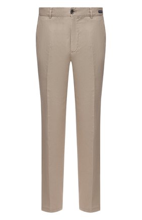 Мужские брюки из хлопка и льна PAUL&SHARK бежевого цвета, арт. 21414042/FJD | Фото 1 (Длина (брюки, джинсы): Стандартные; Материал внешний: Лен, Хлопок; Случай: Повседневный; Силуэт М (брюки): Чиносы; Стили: Кэжуэл)