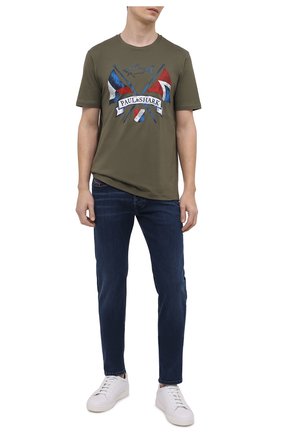 Мужская хлопковая футболка PAUL&SHARK хаки цвета по цене 16400 руб., арт. 21411018/C00 | Фото 2 Мужская хлопковая футболка PAUL&SHARK хаки цвета, арт. 21411018/C00 | Фото 2