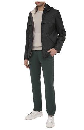 Мужские хлопковые брюки Z ZEGNA зеленого цвета, арт. VW429/ZZP55 | Фото 2 (Материал внешний: Хлопок; Длина (брюки, джинсы): Стандартные; Случай: Повседневный; Стили: Спорт-шик)