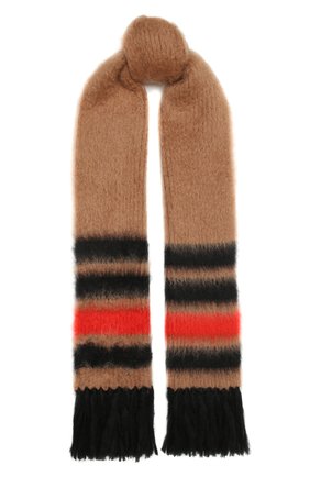 Женский шарф BURBERRY бежевого цвета, арт. 8037078 | Фото 1 (Материал: Текстиль, Шерсть, Шелк)