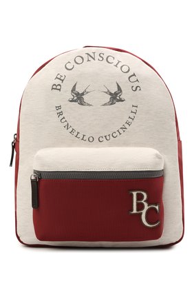 Детская хлопковый рюкзак BRUNELLO CUCINELLI бордового цвета по цене 89950 руб., арт. BGLSTB103 | Фото 1 Детская хлопковый рюкзак BRUNELLO CUCINELLI бордового цвета, арт. BGLSTB103 | Фото 1