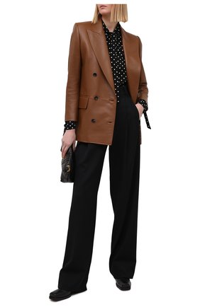 Женский кожаный жакет SAINT LAURENT коричневого цвета по цене 499500 руб., арт. 648323/Y50A2 | Фото 2 Женский кожаный жакет SAINT LAURENT коричневого цвета, арт. 648323/Y50A2 | Фото 2