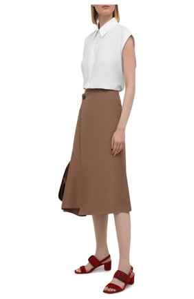 Женские замшевые босоножки SANTONI красного цвета по цене 47000 руб., арт. WHIQ59255HA2TMGDM39 | Фото 2 Женские замшевые босоножки SANTONI красного цвета, арт. WHIQ59255HA2TMGDM39 | Фото 2