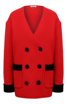 Женский шерстяной жакет MIU MIU красного цвета по цене 185000 руб., арт. MH1649-LC0-F0604 | Фото 1 Женский шерстяной жакет MIU MIU красного цвета, арт. MH1649-LC0-F0604 | Фото 1