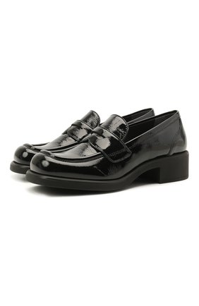 Женские кожаные пенни-лоферы MIU MIU черного цвета по цене 62000 руб., арт. 5D206D-6OR-F0002-040 | Фото 1 Женские кожаные пенни-лоферы MIU MIU черного цвета, арт. 5D206D-6OR-F0002-040 | Фото 1