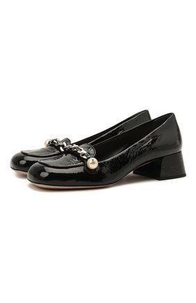 Женские кожаные туфли MIU MIU черного цвета по цене 62000 руб., арт. 5D480D-6OR-F0002-035 | Фото 1 Женские кожаные туфли MIU MIU черного цвета, арт. 5D480D-6OR-F0002-035 | Фото 1