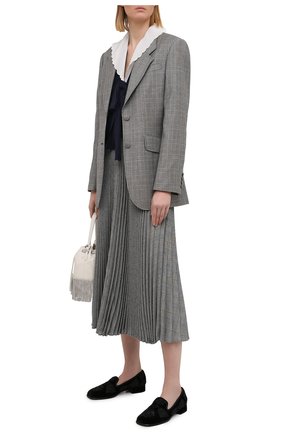 Женские бархатные лоферы MIU MIU черного цвета по цене 63000 руб., арт. 5S212D-868-F0002-020 | Фото 2 Женские бархатные лоферы MIU MIU черного цвета, арт. 5S212D-868-F0002-020 | Фото 2