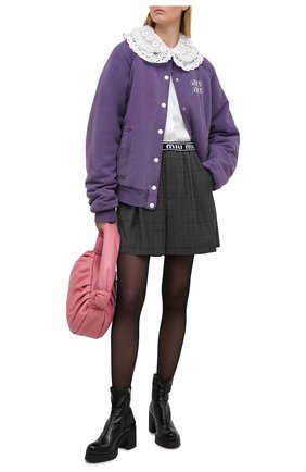 Женские кожаные ботильоны MIU MIU черного цвета по цене 62000 руб., арт. 5T193D-3LB1-F0002-080 | Фото 2 Женские кожаные ботильоны MIU MIU черного цвета, арт. 5T193D-3LB1-F0002-080 | Фото 2