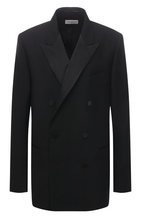 Мужской пиджак из шерсти и шелка DRIES VAN NOTEN черного цвета по цене 150500 руб., арт. 211-20406-2227 | Фото 1 Мужской пиджак из шерсти и шелка DRIES VAN NOTEN черного цвета, арт. 211-20406-2227 | Фото 1 (Материал внешний: Шерсть; Длина (для топов): Стандартные; Рукава: Длинные; Материал подклада: Купро; 1-2-бортные: Двубортные; Пиджаки М: Прямой; Случай: Вечерний; Стили: Классический)
