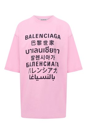 Женская футболка BALENCIAGA розового цвета по цене 51450 руб., арт. 641532/TJVI3 | Фото 1 Женская футболка BALENCIAGA розового цвета, арт. 641532/TJVI3 | Фото 1