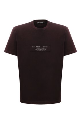 Мужская хлопковая футболка DOLCE & GABBANA бордового цвета по цене 47050 руб., арт. G8MV9Z/HU7F0 | Фото 1 Мужская хлопковая футболка DOLCE & GABBANA бордового цвета, арт. G8MV9Z/HU7F0 | Фото 1