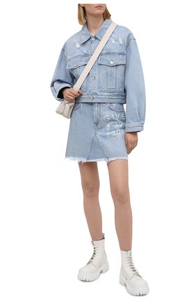 Женская джинсовая юбка GIVENCHY голубого цвета по цене 55400 руб., арт. BW40GL50D1 | Фото 2 Женская джинсовая юбка GIVENCHY голубого цвета, арт. BW40GL50D1 | Фото 2 (Материал внешний: Хлопок; Длина Ж (юбки, платья, шорты): Мини; Женское Кросс-КТ: Юбка-одежда; Кросс-КТ: Деним; Стили: Спорт-шик)