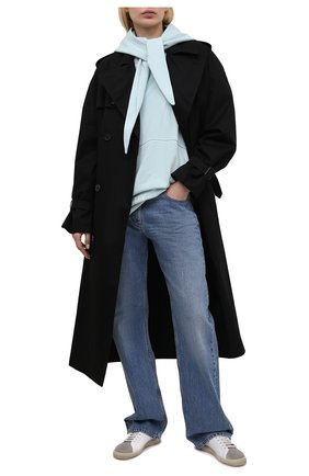 Женский хлопковое худи GIVENCHY голубого цвета по цене 99500 руб., арт. BW212T30DX | Фото 2 Женский хлопковое худи GIVENCHY голубого цвета, арт. BW212T30DX | Фото 2