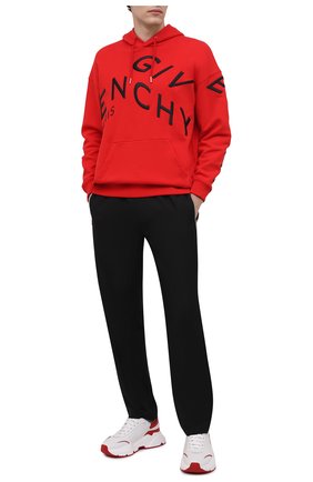 Мужской хлопковое худи GIVENCHY красного цвета по цене 88100 руб., арт. BMJ07G30AF | Фото 2 Мужской хлопковое худи GIVENCHY красного цвета, арт. BMJ07G30AF | Фото 2