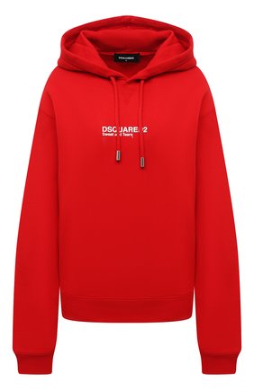 Женский хлопковое худи DSQUARED2 красного цвета по цене 39950 руб., арт. S75GU0345/S25042 | Фото 1 Женский хлопковое худи DSQUARED2 красного цвета, арт. S75GU0345/S25042 | Фото 1