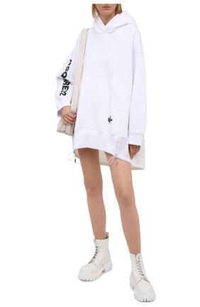 Женское хлопковое платье DSQUARED2 белого цвета по цене 54350 руб., арт. S75CV0393/S25042 | Фото 2 Женское хлопковое платье DSQUARED2 белого цвета, арт. S75CV0393/S25042 | Фото 2