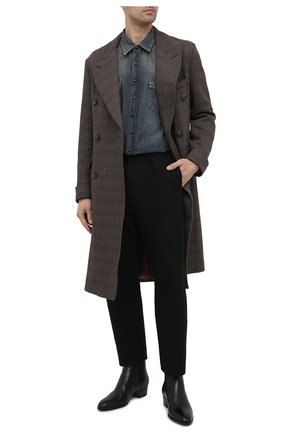 Мужская джинсовая рубашка SAINT LAURENT синего цвета по цене 47150 руб., арт. 597059/Y880U | Фото 2 Мужская джинсовая рубашка SAINT LAURENT синего цвета, арт. 597059/Y880U | Фото 2 (Рукава: Длинные; Длина (для топов): Стандартные; Материал внешний: Хлопок; Кросс-КТ: Деним; Случай: Повседневный; Стили: Кэжуэл; Манжеты: На кнопках; Воротник: Кент; Принт: Без принта, Однотонные)