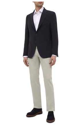 Мужской льняной пиджак LORO PIANA темно-синего цвета по цене 267000 руб., арт. FAL6242 | Фото 2 Мужской льняной пиджак LORO PIANA темно-синего цвета, арт. FAL6242 | Фото 2 (Рукава: Длинные; Длина (для топов): Стандартные; Материал подклада: Купро; Материал внешний: Лен; 1-2-бортные: Однобортные; Случай: Повседневный; Стили: Кэжуэл; Пиджаки М: Приталенный; Региональные ограничения белый список (Axapta Mercury): RU)