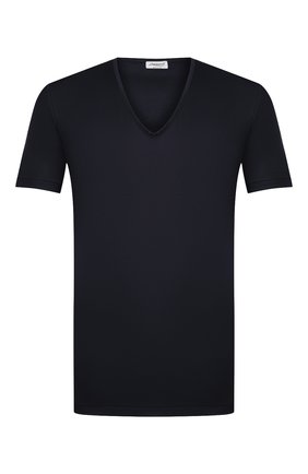 Мужская хлопковая футболка ZIMMERLI темно-синего цвета, арт. 286-1442 | Фото 1 (Материал внешний: Хлопок; Длина (для топов): Стандартные; Рукава: Короткие; Мужское Кросс-КТ: Футболка-белье; Кросс-КТ: домашняя одежда)