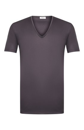 Мужская хлопковая футболка ZIMMERLI темно-серого цвета по цене 12300 руб., арт. 286-1442 | Фото 1 Мужская хлопковая футболка ZIMMERLI темно-серого цвета, арт. 286-1442 | Фото 1 (Длина (для топов): Стандартные; Рукава: Короткие; Материал внешний: Хлопок; Мужское Кросс-КТ: Футболка-белье; Кросс-КТ: домашняя одежда)