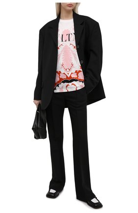 Женская хлопковая футболка VALENTINO розового цвета по цене 58350 руб., арт. VB3MG11W6AK | Фото 2 Женская хлопковая футболка VALENTINO розового цвета, арт. VB3MG11W6AK | Фото 2
