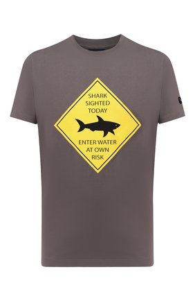 Мужская хлопковая футболка PAUL&SHARK серого цвета по цене 13200 руб., арт. 21411074/C00 | Фото 1 Мужская хлопковая футболка PAUL&SHARK серого цвета, арт. 21411074/C00 | Фото 1