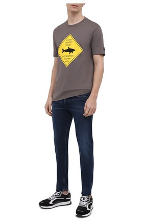 Мужская хлопковая футболка PAUL&SHARK серого цвета по цене 13200 руб., арт. 21411074/C00 | Фото 2 Мужская хлопковая футболка PAUL&SHARK серого цвета, арт. 21411074/C00 | Фото 2